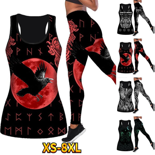 Tattoo yoga leggings and tank set